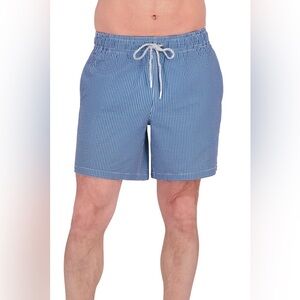 Rainforest Gingham Seer Sucker Swim Trunks 7" Size Medium